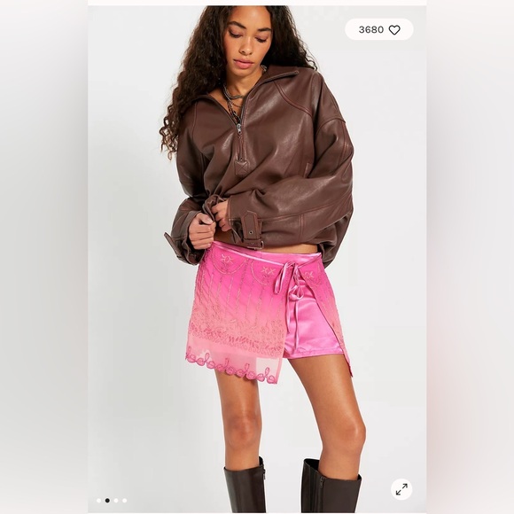 Free people Lala Beaded Skort. NWT. Pink - Picture 3 of 4